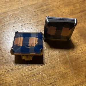 MARC JACOBS vintage plaid glass clip-on earrings
